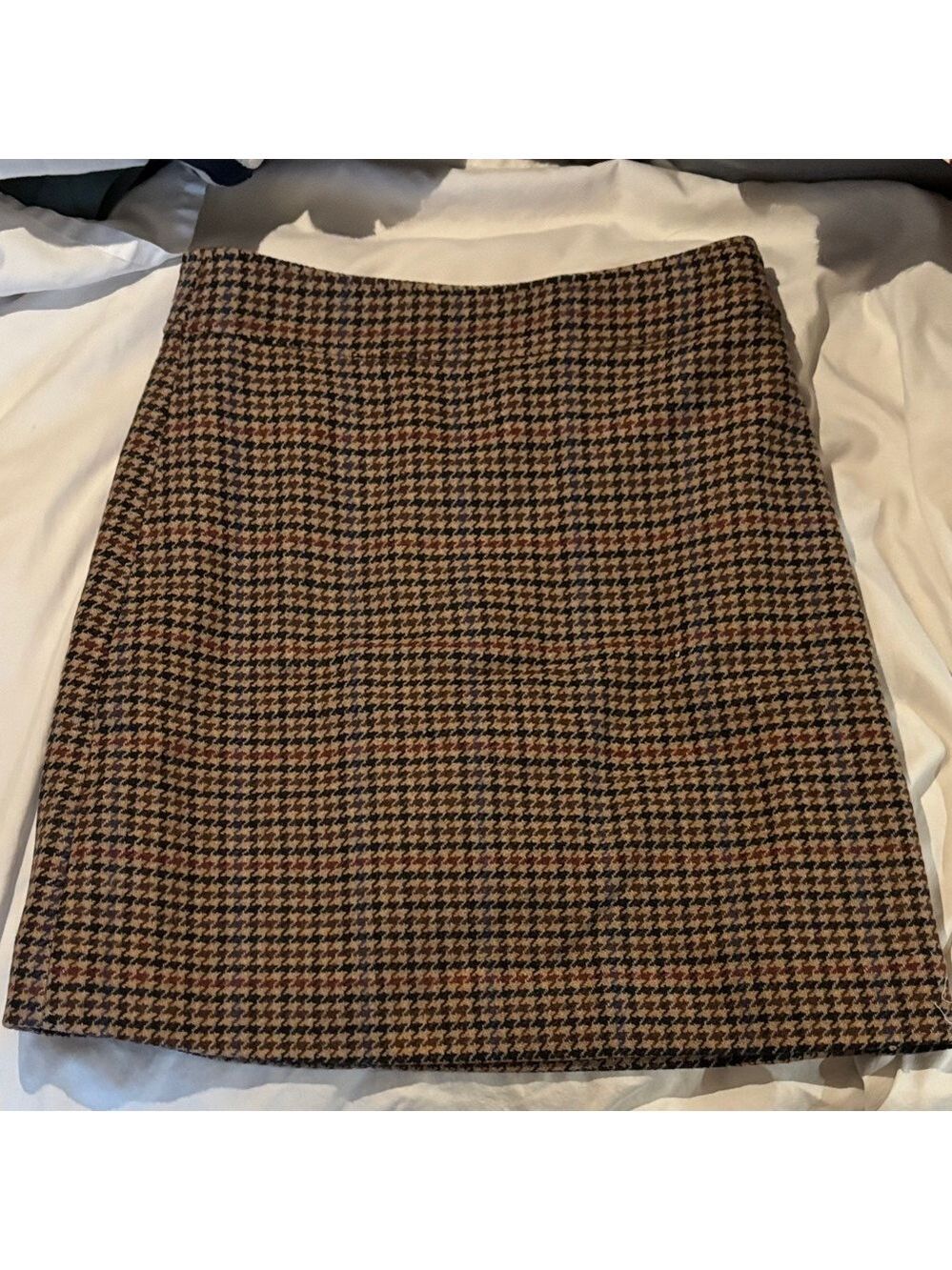 J. Crew Factory Houndstooth Pencil Skirt in Brown and Black - Picture 1 of 3